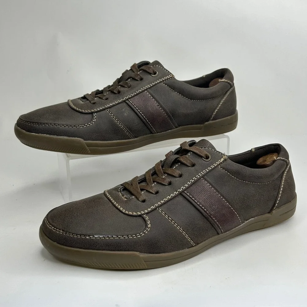 Madden M-Easel Mens Brown PU Leather Fashion Sneakers Size 9M Low Top Shoes